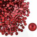 600pcs Sealing Wax Beads for Wax Seal Stamp, Perfect for Gift Sealing, Letter Sealing, Crafting Projects, Invitations Cards Sealing, Envelopes Sealing (Metallic Red)