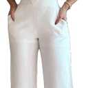 Qikaka Women's Sleeveless Bodycon Wide Leg Sexy Nightclub Party Jumpsuit Rompers, M, White
