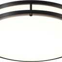 DLLT Flush Mount LED Ceiling Light: 16 Inch 5CCT (3000K-6000K) & Dimmable Ceiling Light Fixtures for Bedroom Hallway - 36W Modern Black Super Bright Kitchen Lighting Fixtures Ceiling