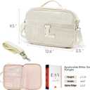 Personalized Letter Bible Covers for Women, Corduroy Teen Girls Bible Case with Shoulder Strap, Ivory Large Church Bag, Christian Gifts Book Carrying Case