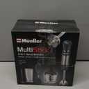 Mueller Multistick 5-in-1 Immersion Blender Handheld,12 Speed Hand Mixer-Turbo Boost,Heaviest Duty Copper Motor,Titanium reinforced Blades Hand Blender,Milk Frother Wand,Whisk,Beaker,Chopper,Grey