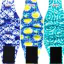 Male Dogs Diapers Belly Bands(3Pack), Washable Reusable Male Boy Doggy Wraps Panties for Doggie Puppy Pooping Potty Training Incontinence Marking Dog Diaper Black Large Tie Dye (Large (18"-20"))
