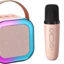 2025 TOP Birthday Gifts Toys,Mini Karaoke Machine for Kids Adults, Portable Bluetooth Speaker with 2 Wireless Karaoke Microphones, for Girls 3,4, 5, 6, 7, 8+Years Old Toddler Karaoke Player (Pink)