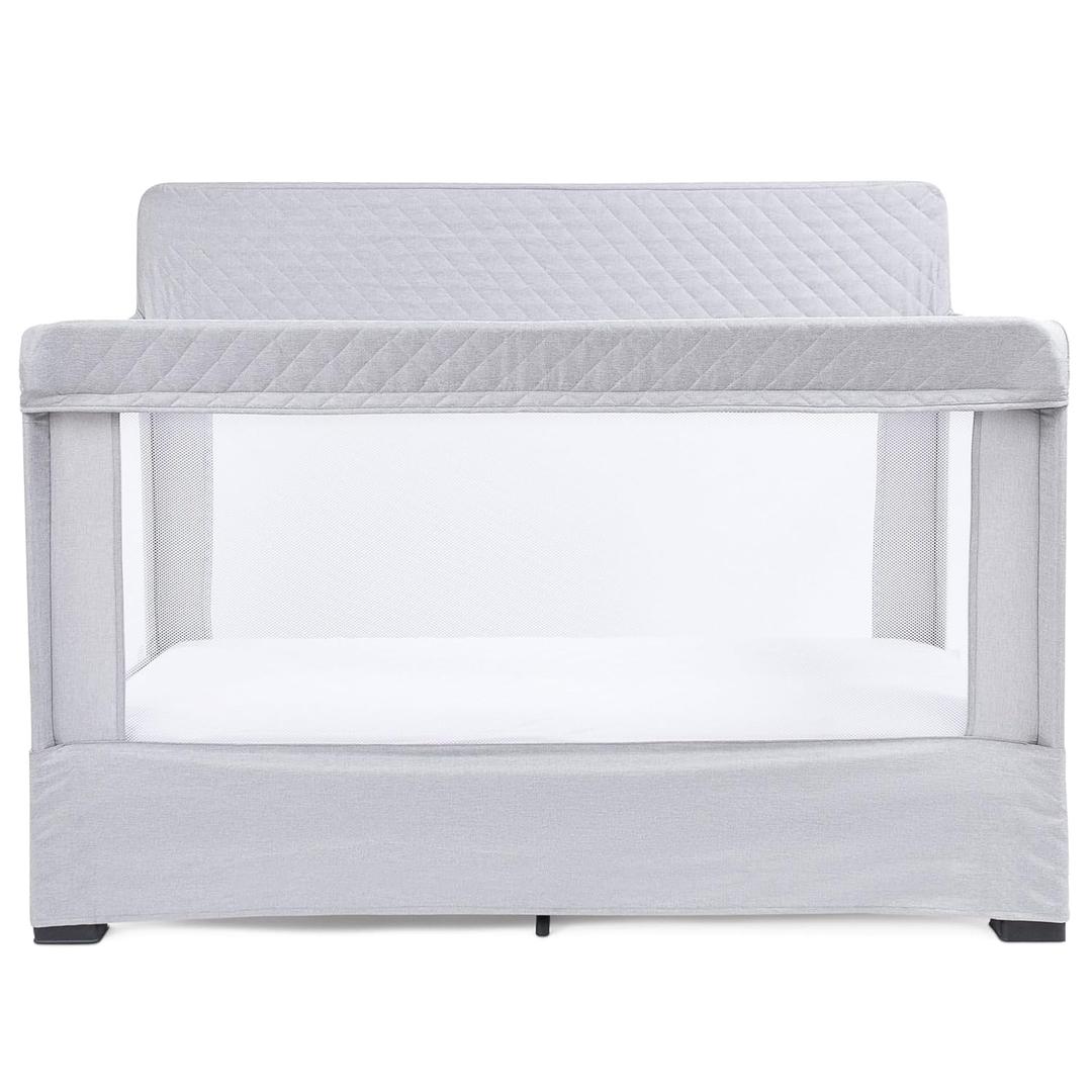 Baby Delight Lunaire Full Size Crib | Breathable Mesh Baby Crib | Tool-Free Assembly Baby Bed | Pebble Grey
