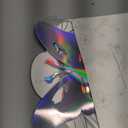 8 Pcs Hanging Butterfly Decorations, Butterfly Birthday Decorations Made with Foil Cardstock (not Transparent), Shiny Foil Look Thick 3D Paper Butterflies for Party, Baby Shower, Centerpiece