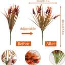 40 Bundles Artificial Fall Flowers Outdoor UV Resistant Orange Fall Fake Lavender Flowers Plants No Fade Faux Monkey Grass Greenery Shrubs Bushes for Home Garden Porch Autumn Fall Decorations