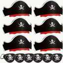 6 pcs Pirate Costume Accessories Set Pirate Hat and Suit Halloween Props Party Supplies Cosplay Accessories for Halloween Birthday Game