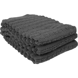 Ritz Royale Collection 100% Combed Terry Cotton, Highly Absorbent, Kitchen Dish Cloth Set, 13-3/4" x 12", 3-Pack, Solid Graphite