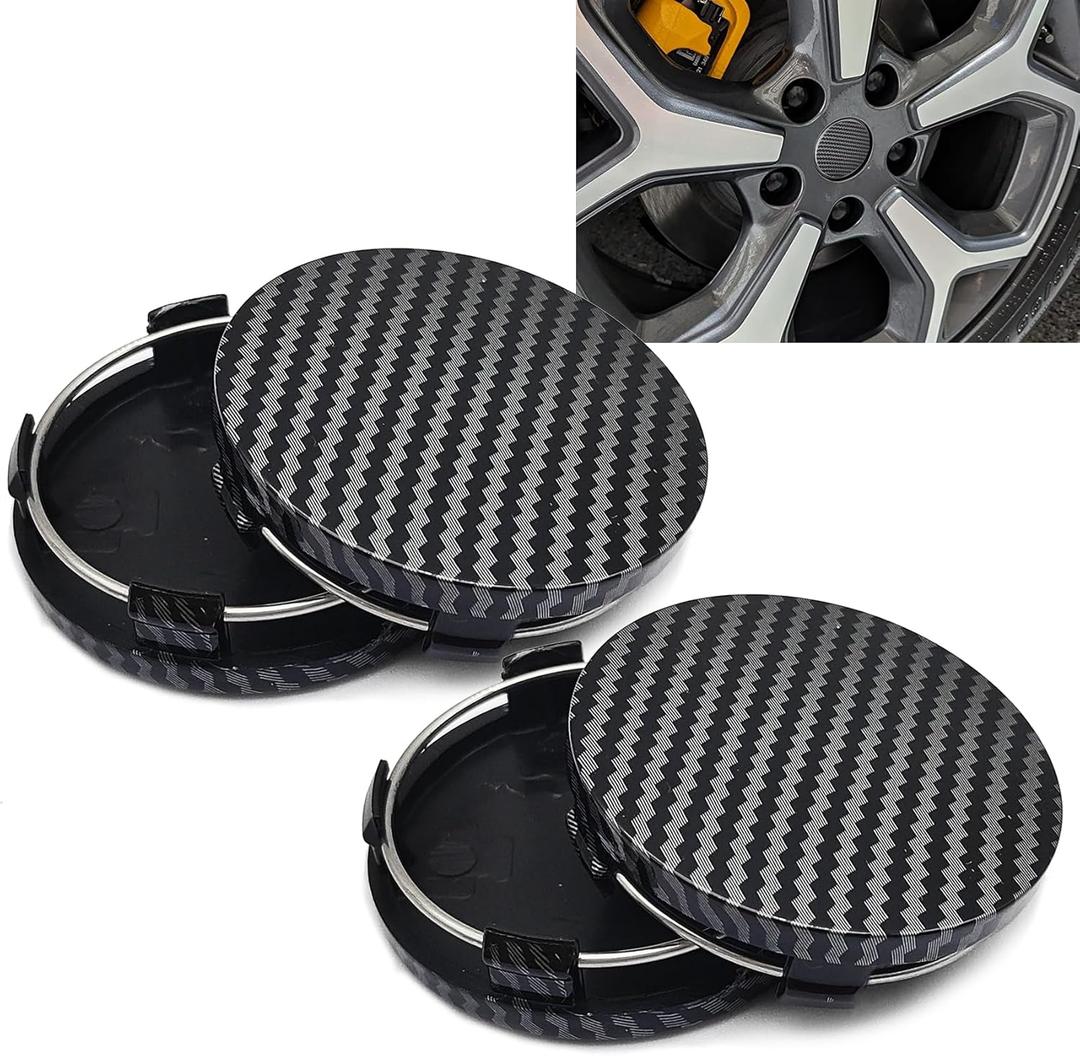 4PCS Wheel Center Caps, Center Caps for Rims, 2.36" OD 2.2" ID Anti-Falling Rust-Proof Wheel Hub Decoration, ABS Snap-in Vehicle Rim Hub Protective Cover for SUV, Sedan, Truck (Carbon Fiber)