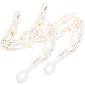 2pcs Hanging Plant Holder Net Bag Handmade Woven Planter Basket for Multi-Functional Rope Flower Pot Hanger for Balconies and Gardens