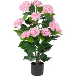 Exquisite Flower World 37 in High Pink/White Hydrangea Tree, Beautiful Artificial Flower for Home Garden Decor Table Decoration, Home Environment, Party Setting (Pink)