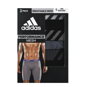 Adidas Small Sport Performance Mesh Long Underwear, Pack of 3, Medium