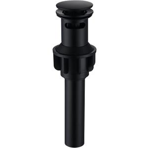 Black Sink Drain with Overflow Pop Up Sink Drain Stopper for Sink Faucet Vessel Vanity Bathroom Sink Drain Strainer with Hair Catcher Anti-Clog Strainer Matte Black, SD30-BK