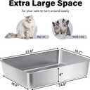 Stainless Steel Litter Box, 28" X 20" X 6" Steel Litter Box XXXL No Smell, Extra Large Metal Litterbox for Big Cat, Multiple Cats, Non Stick, Easy Cleaning