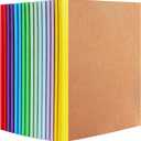 Yihurlm 16 Pack Composition Notebooks Bulk,A5 Kraft Notebooks 60 Pages,Lined Pages Travel Journals with Rainbow Spines,Composition Notebook Wide Ruled for School Office Home,8.3 X 5.5 in, 8 Colors