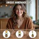 2 x Inspirational Gifts for Men and Women - Hand Made Sunflower Crochet on The Front - Christmas, Birthday and Thank-You Gifts for Colleagues, Sisters, Friends, Teachers and Family (Sunflower-4)