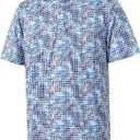 Golf Shirts for Men Dry Fit Short Sleeve Print Performance Moisture Wicking Polo Shirt (3X-Large, Astral Geo)