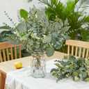 120 Pcs Artificial Eucalyptus Leaves Stems Bulk, Realistic Fake Greenery with 4 Kinds Mixed Silver Dollar, Faux Plants for DIY Floral Arrangements, Wedding Bouquets, Home, Party, Vase Decor