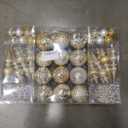 92pcs Christmas Ball Ornaments Christmas Tree Decoration Set with Srtings Shatterproof Christmas Baubles for Christmas Holiday Wreath Garland Party Decoration Gold-Silver
