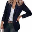 Cicy Bell Womens Casual Blazers Open Front Long Sleeve Work Office Suit Jackets Blazer (Blue) Medium