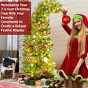 Seenelling 7.5 FT Christmas Tree with Stand LED Lights Red Ball Whimsical Tree Deluxe Set Lime Green Plastic Red Ball Fantastical Artificial Lighted Christmas Xmas New Year Holiday Party Decor Favor