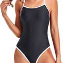 Tempt Me Athletic One Piece Swimsuits for Women | Training, Sport, Racerback, Keyhole, Adjustable straps, Full coverage (XL)