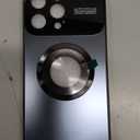 Magnetic Series Design for iPhone 16 Pro Max Case,[Compatible with MagSafe][Military Drop&Full Camera Lens Protector] Large Window Logo View Dust-Proof Matte Shockproof Cover,Black