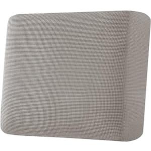 H.VERSAILTEX Super Stretch Individual Seat Cushion Covers Sofa Covers Couch Cushion Covers Slipcover Sets Thick Jacquard Textured Twill Fabric (1 Piece Chair Cushion Cover, Taupe)
