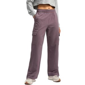 Viodia Womens Cargo Sweatpants High Waisted Wide Leg Baggy Cotton Pants Straight Leg Loose Joggers for Casual Lounge (XS)