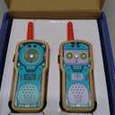 Robot Walkie Talkie for Kids, 2 Pack Wooden Handheld Walkie-Talkie for Boys and Girls Ages 3-12 Hiking Camping, 1000FT Long Range with 2 Way Radio, Indoor and Outdoor Toys for Birthday Xmas