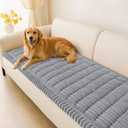 Hyha Couch Covers for Dogs Washable, Non Slip Plush Dog Sofa Protectors, Fuzzy Pet Couch Covers for 3 Cushion Sofa Pet Friendly (Grey, 27.6" x 82.7")