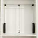 Pull Down Closet Rod - 30 lbs Load Capacity, Stainless Steel Adjustable 33-47 Inches Soft-Close Wardrobe Rail, Two-way Buffering Back Mounted Organizer for Hanging Clothes