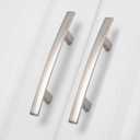homdiy 30 Pack Solid Zinc Alloy Cabinet Handles, 3 Inch Hole Center Cabinet Pulls, Brushed Nickel Arch Drawer Pulls Modern Hardware for Kitchen Bathroom Cupboard
