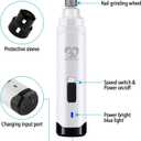 Casfuy Dog Nail Grinder Upgraded - Professional 2-Speed Whisper-Quiet Electric Pet Nail Trimmer Painless Paws Grooming & Smoothing for Small Medium Large Dogs & Cats (White)