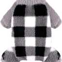 Turtleneck Dog Pajamas for Small Dogs, Fleece Puppy Sweater, Winter Cute Tiny Pet Clothes Pet Jumpsuits Chihuahua Yorkie Puppy Cat Clothes (Small, Gray Plaid) (Grey)