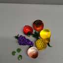 6 Pcs Glass Fruit Decor Crystal Decor Grapes Pineapple Peach Pear Strawberry Persimmon Artificial Fruit Crystal Hand Blown Glass Decor Suitable for Gifts,Crystals Decorations for Home