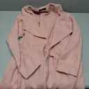ZESICA Women's Casual Lapel Cardigan Long Sleeve Open Front Irregular Hem Soft Knitted Sweater Coat with Pockets,Pink,Large