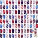 Sumind 100 Pcs 4th of July Dog Bandanas Bulk Patriotic Dog Bandanas Soft Triangle Scarf Flag Neckerchief Adjustable Pet Bibs Scarf for Memorial Day Independence Day Costume Pet Accessories(Medium)