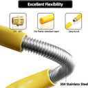 100FT Standard Fexible 3/4'' Propane Gas Line Hose, 3/4in Corrugated Stainless Steel Tubing Pipe, Natural Gas Line Propane Pipe Conversion Kit Grill Hose with 2 Male Adapter Fittings