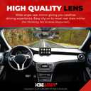 14.2" ICBEAMER Clip On Rear View Mirror | Flat Clear Tint, Panoramic Wide Angle HD Glass, Anti Glare, Universal Fit for Car, SUV, Truck | Eliminates Blind Spots (1 Pack)