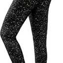 Sparkly Leggings for Women, High Waisted Starry Sky Print Sparkle Pants, Casual Stretch Skinny Legging for Party Holiday XL