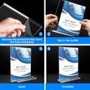 12 Pack Acrylic Sign Holder 8.5 x 11, Double-Sided Clear Sign Holder Plastic Stands for Display, T Shape Acrylic Table Sign Stands for Office Store Restaurants Wedding Party Decoration