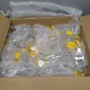 Thenshop 60 Pcs Plastic Bear Honey Bottle Jars Bulk 12 oz Honey Squeeze Bottle Empty with Flip Top Lid Containers Honey Bear Bear Juice Bottle Drinking Cup Yellow Flap Caps for Storing Dispensing