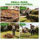 Garden Rake for Leaves, Heavy-Duty Small Metal Rake for Lawn, Yard, Garden Beds, Debris & Shrubs, 6 ft Adjustable Handle for Kids and Adults