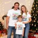Christmas Family Shirts Matching 2025 Family Matching Outfits Mom and Mini Holiday Party Shirt (White)