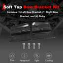 Soft Top Bow Brackets Kit (Left & Right) with Mounting Screws Compatible with 2013-2017 Jeep Wrangler JKU 4-Door ONLY, Replacement for 68163704AB 68163705AB - Heavy Duty Steel