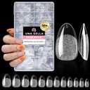 UNA GELLA Short Oval Almond Fake Nails 504pcs Press on Nails Pre-shape Short Almond Round Gel Nail Tips for Full Cover Acrylic False Nails For Nail Extension Home DIY Salon 12 Sizes False Gelly Tips