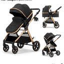 2 in 1 Baby Stroller, Convertible Bassinet Pushchair for Infants and Newborns 0-36 Months