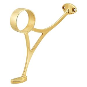 Bar FootRail - Complete Undercounter Mount Hardware - Brass Polished 2 Inch Combination Bracket, Brass Polished 