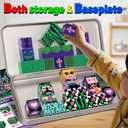 Music Animals Theme Magnetic Building Blocks Travel Toys Set with Portable Metal Tin for Kids Boys & Girls Ages 3+, 35PCS STEM Learning Magnetic Cubes for Toddlers 3-5,Birthday Gifts, Classroom Prizes